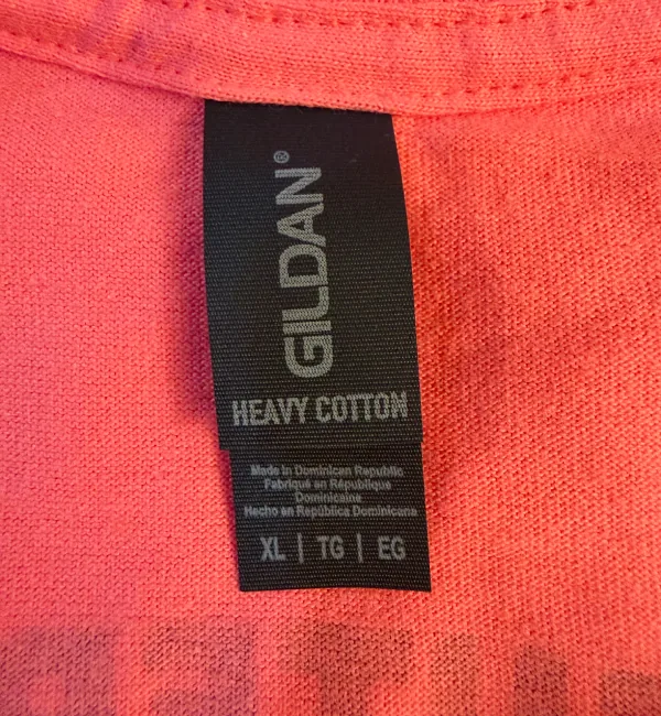 Printed on Gildan Heavy Cotton 100% cotton T-shirts.
